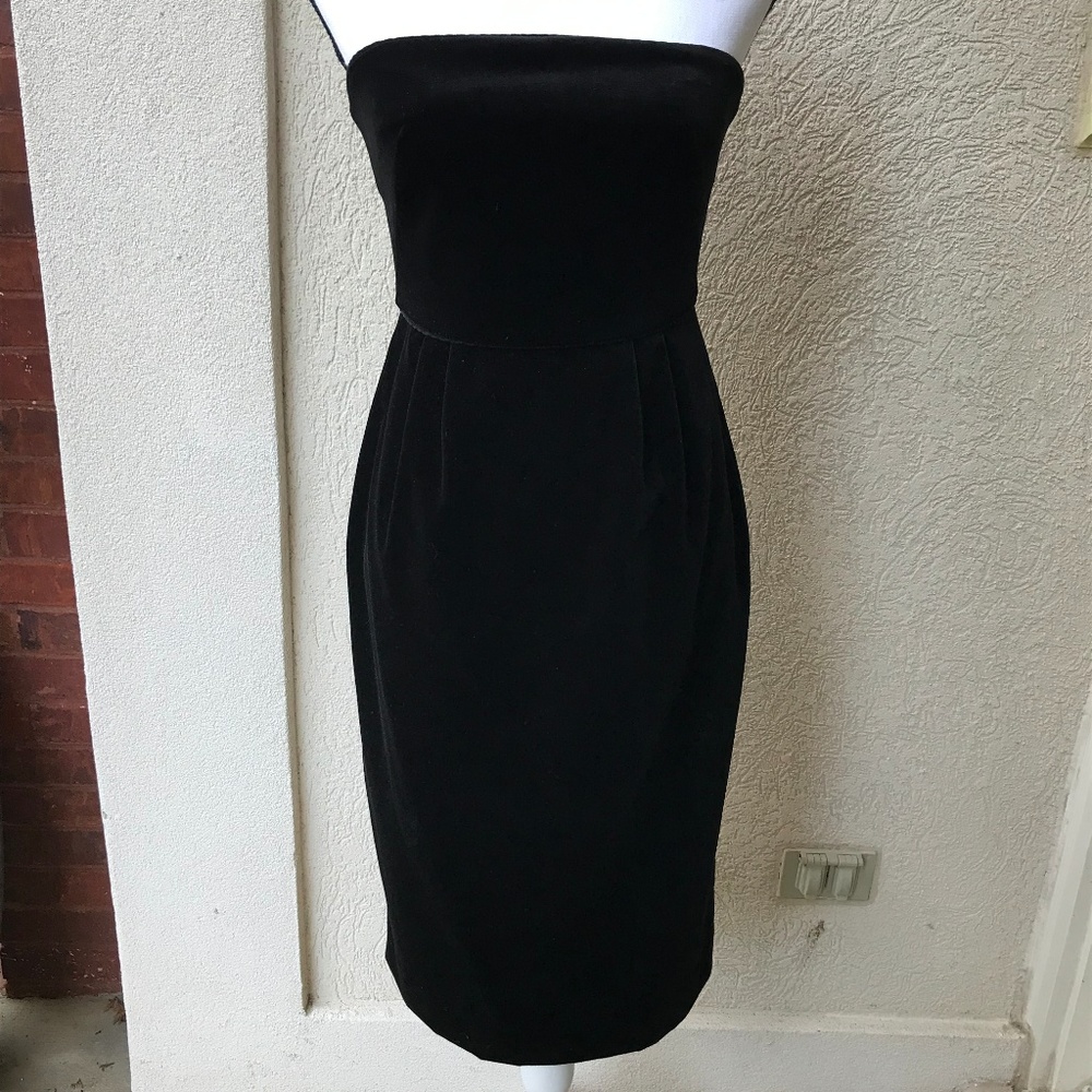 Classic Black Velvet J.Crew Sleeveless Pencil Dres